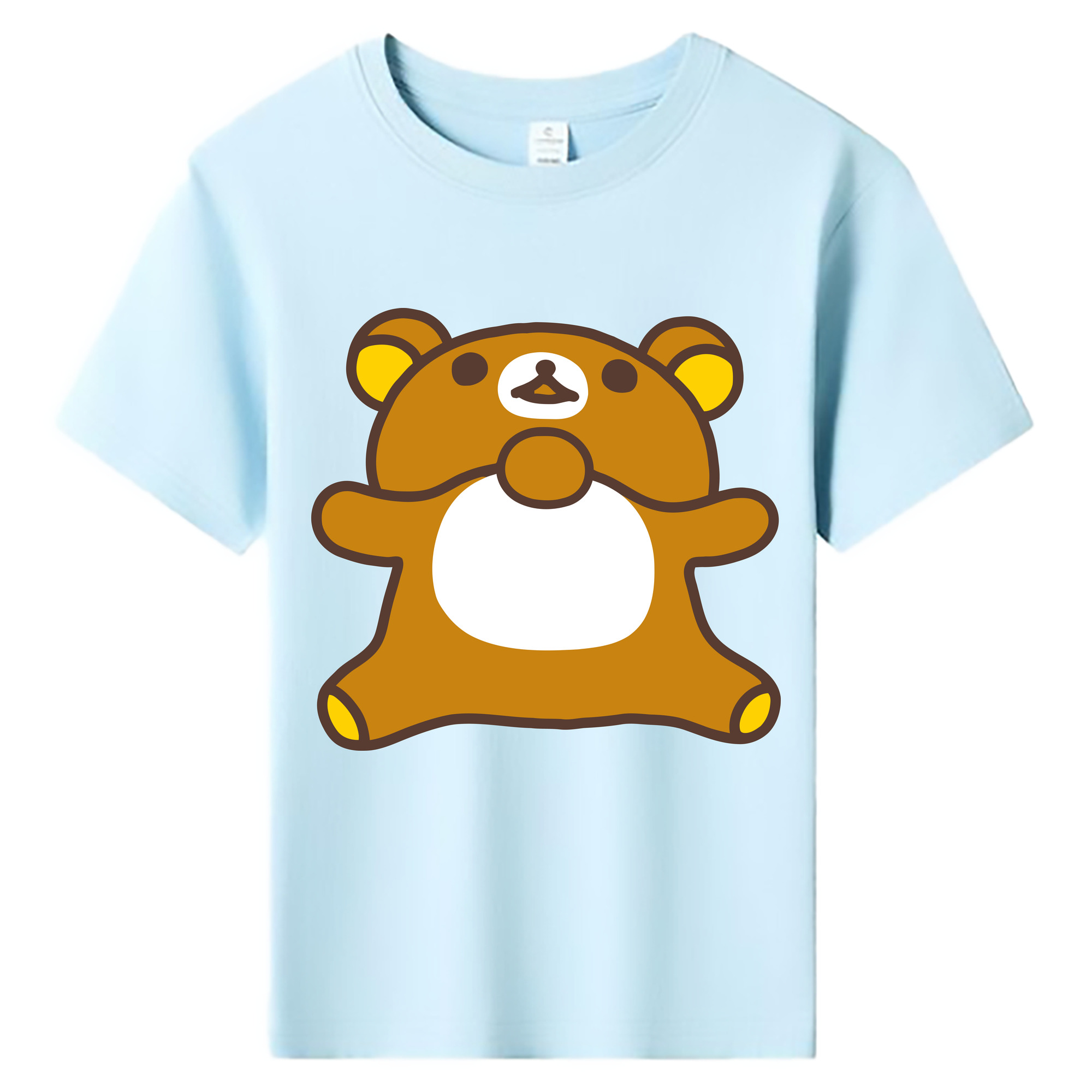 （画像用） リラックマ リラックマ キイロイトリ Rilakkuma Korilakkuma Kiiroitori 綿100％キッズTシャツ（フロントプリント）